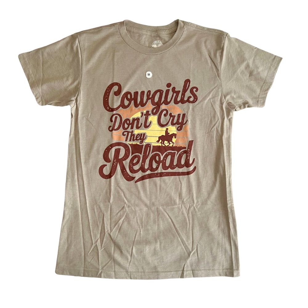 I Love My Freedom Women’s Taupe/Beige Cowgirls Don’t Cry T-shirt